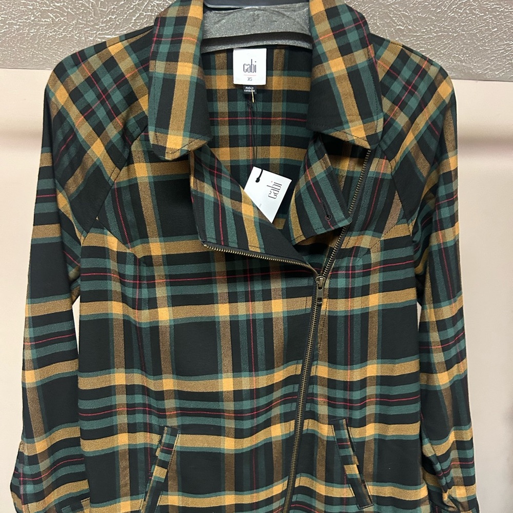 Like New Cabi Moto Plaid Jacket in XS